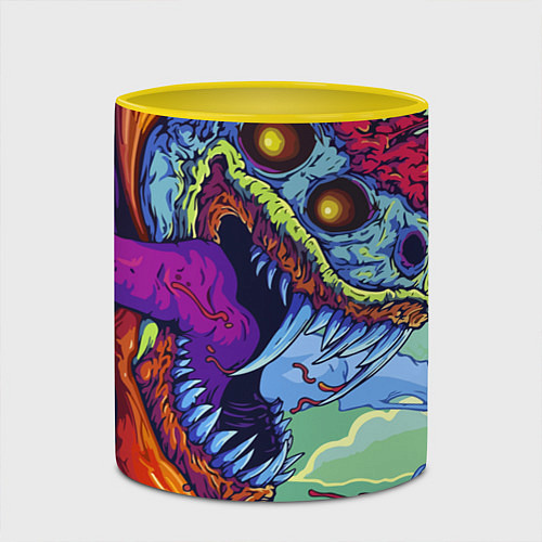 Кружка цветная HYPERBEAST / 3D-Белый + желтый – фото 2