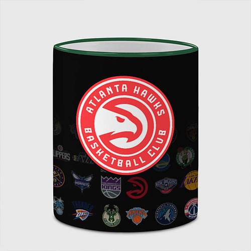 Кружка цветная Atlanta Hawks 1 / 3D-Зеленый кант – фото 2