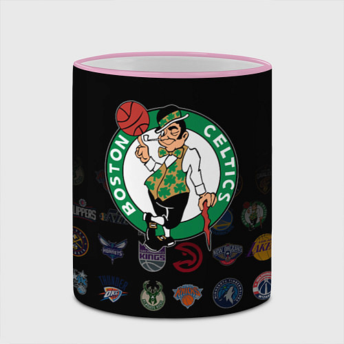 Кружка цветная Boston Celtics 1 / 3D-Розовый кант – фото 2