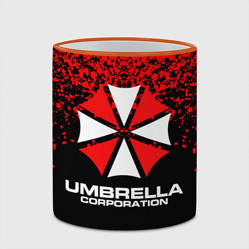 Кружка цветная Umbrella Corporation / 3D-Оранжевый кант – фото 2