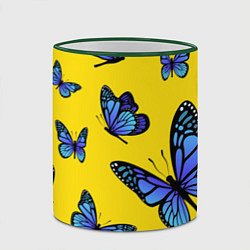 Кружка 3D БАБОЧКИ, цвет: 3D-зеленый кант — фото 2