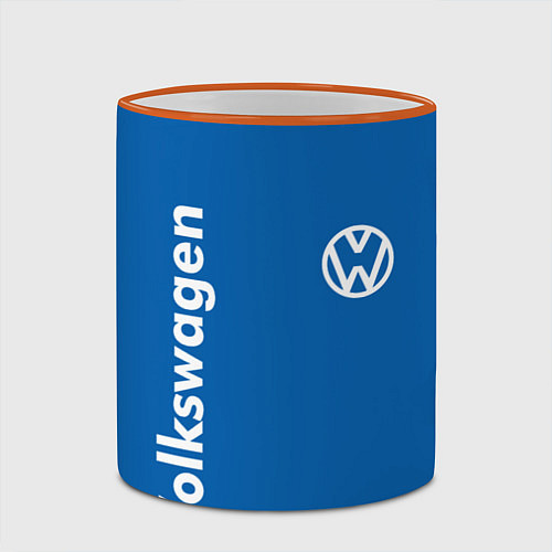 Кружка цветная Volkswagen / 3D-Оранжевый кант – фото 2