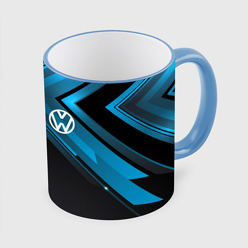 Кружка цветная Volkswagen / 3D-Небесно-голубой кант – фото 1