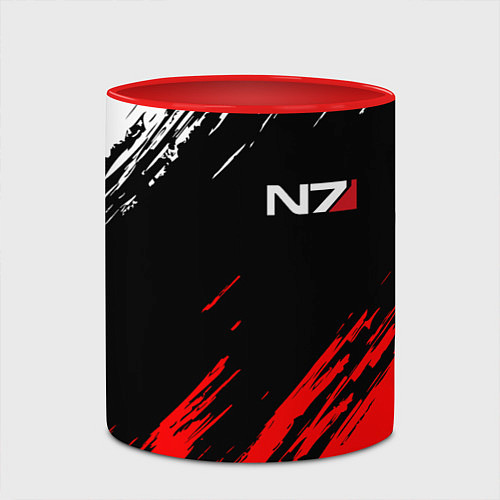 Кружка цветная MASS EFFECT N7 / 3D-Белый + красный – фото 2