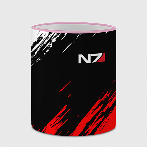 Кружка цветная MASS EFFECT N7 / 3D-Розовый кант – фото 2