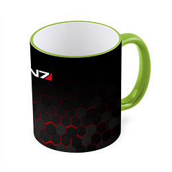 Кружка 3D MASS EFFECT N7, цвет: 3D-светло-зеленый кант
