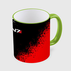 Кружка 3D MASS EFFECT N7, цвет: 3D-светло-зеленый кант