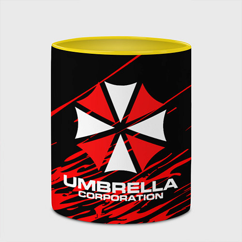 Кружка цветная Umbrella Corporation / 3D-Белый + желтый – фото 2