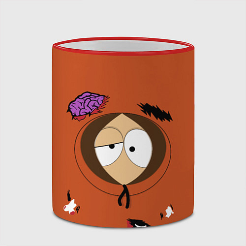 Кружка цветная South Park Dead Kenny / 3D-Красный кант – фото 2