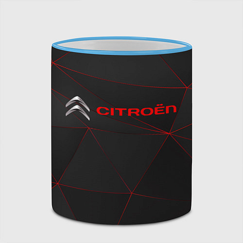 Кружка цветная CITROЁN / 3D-Небесно-голубой кант – фото 2