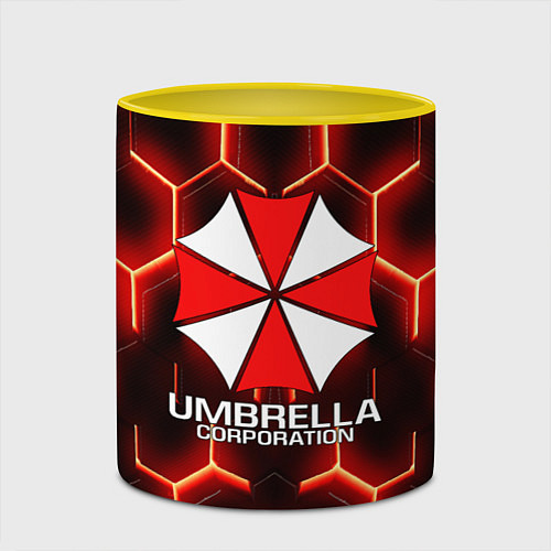 Кружка цветная UMBRELLA CORP / 3D-Белый + желтый – фото 2