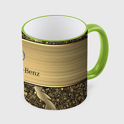 Кружка 3D MERCEDES GOLD, цвет: 3D-светло-зеленый кант