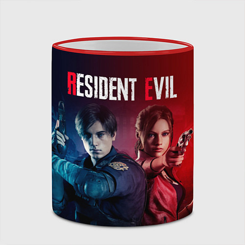 Кружка цветная Resident Evil 2 / 3D-Красный кант – фото 2