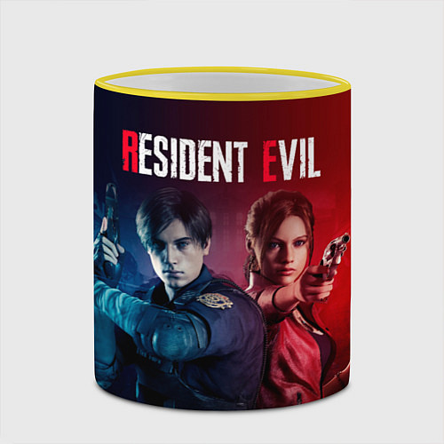 Кружка цветная Resident Evil 2 / 3D-Желтый кант – фото 2