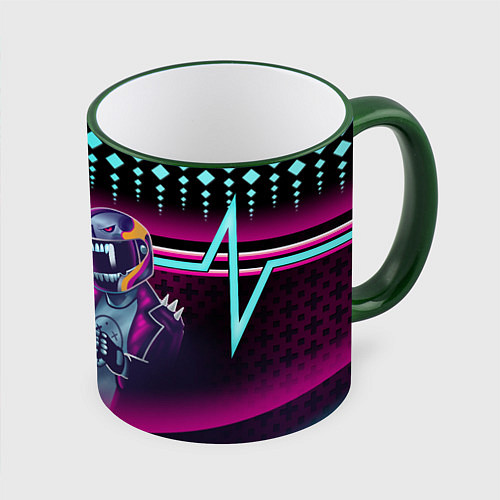 Кружка цветная НЕОНОВЫЙ ГОНЩИК / 3D-Зеленый кант – фото 1