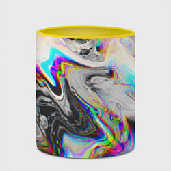 Кружка 3D DIGITAL ABSTRACT GLITCH, цвет: 3D-белый + желтый — фото 2