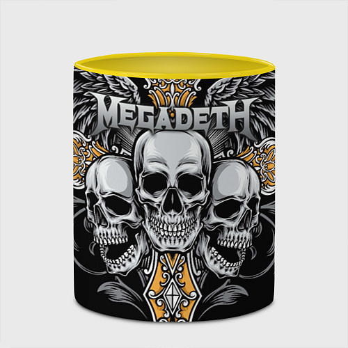 Кружка цветная Megadeth / 3D-Белый + желтый – фото 2
