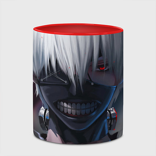 Кружка цветная TOKYO GHOUL / 3D-Белый + красный – фото 2