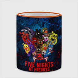 Кружка 3D Five Nights At Freddys, цвет: 3D-оранжевый кант — фото 2