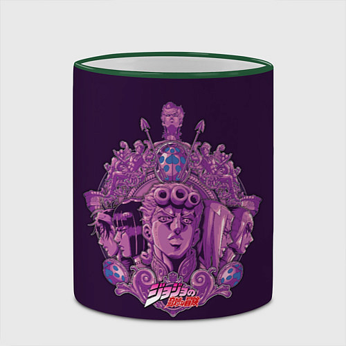 Кружка цветная JOJOS BIZARRE ADVENTURE / 3D-Зеленый кант – фото 2