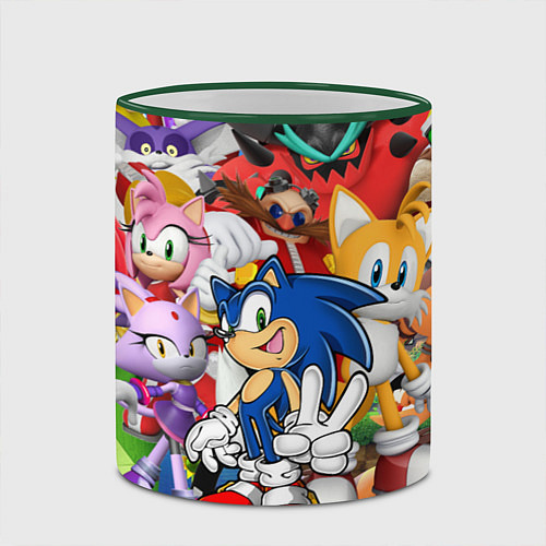 Кружка цветная Sonic ПЕРСОНАЖИ / 3D-Зеленый кант – фото 2