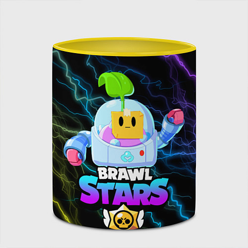 Кружка цветная BRAWL STARS SPROUT / 3D-Белый + желтый – фото 2