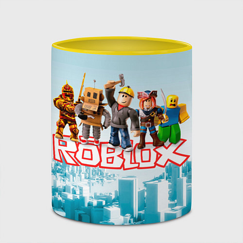 Кружка цветная ROBLOX 5 / 3D-Белый + желтый – фото 2