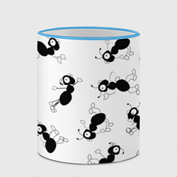 Кружка 3D Муравьи, цвет: 3D-небесно-голубой кант — фото 2