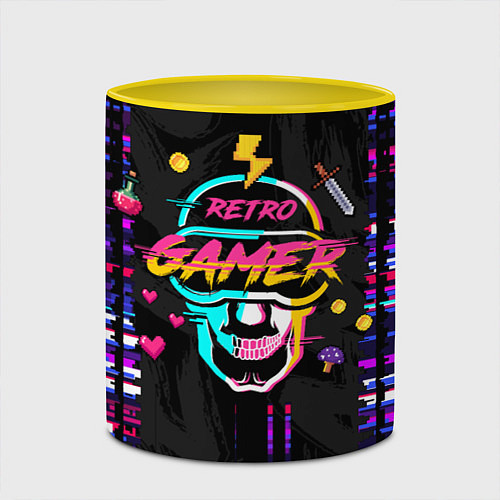 Кружка цветная RETROGAMER3D47 / 3D-Белый + желтый – фото 2