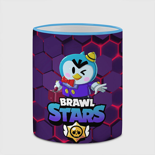 Кружка цветная Brawl Stars Mr P / 3D-Небесно-голубой кант – фото 2