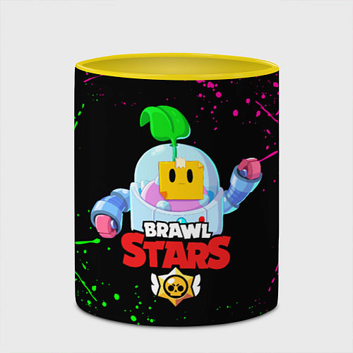 Кружка цветная BRAWL STARS SPROUT / 3D-Белый + желтый – фото 2