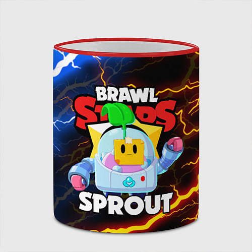 Кружка цветная BRAWL STARS SPROUT / 3D-Красный кант – фото 2