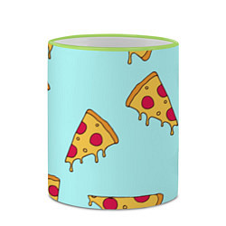 Кружка 3D Ароматная пицца, цвет: 3D-светло-зеленый кант — фото 2
