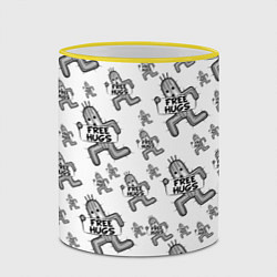 Кружка 3D FREE HUGS, цвет: 3D-желтый кант — фото 2