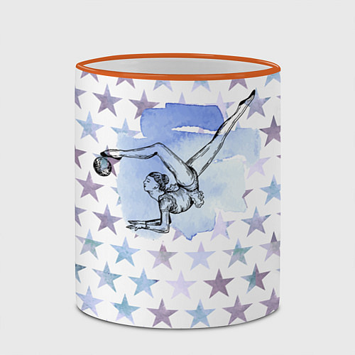 Кружка цветная Gymnastics / 3D-Оранжевый кант – фото 2