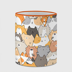 Кружка 3D Кошачья стая, цвет: 3D-оранжевый кант — фото 2