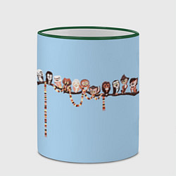 Кружка 3D Совы на ветке, цвет: 3D-зеленый кант — фото 2