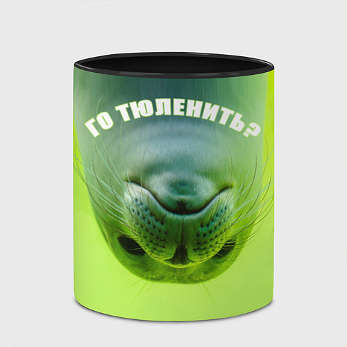 Кружка цветная Го тюленить? / 3D-Белый + черный – фото 2