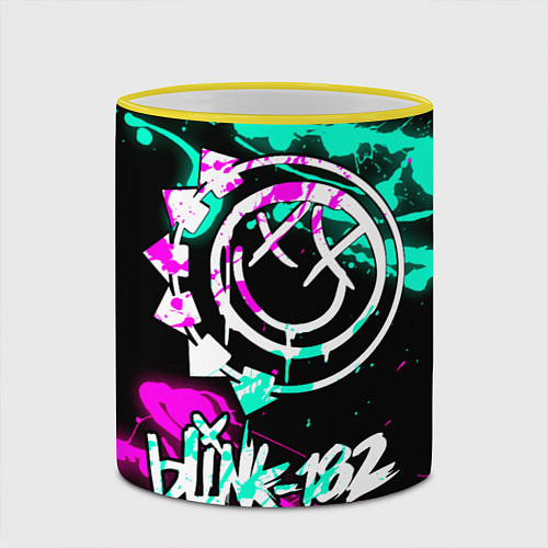 Кружка цветная Blink-182 6 / 3D-Желтый кант – фото 2