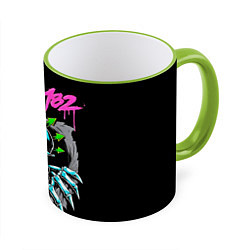 Кружка 3D Blink-182 8, цвет: 3D-светло-зеленый кант