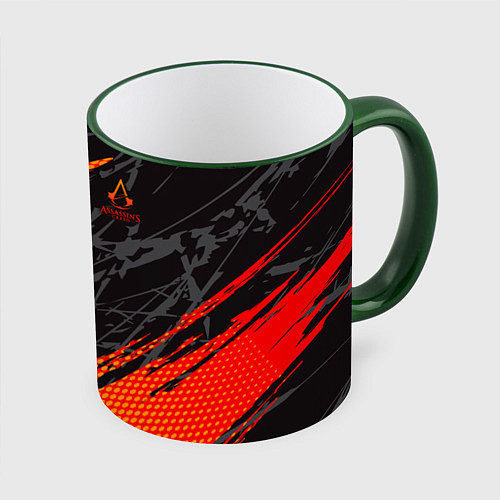 Кружка цветная Assassins Creed / 3D-Зеленый кант – фото 1