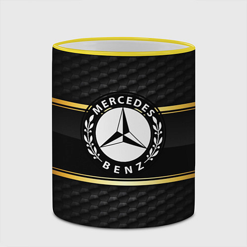 Кружка цветная Mercedes-Benz / 3D-Желтый кант – фото 2