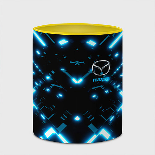 Кружка цветная MAZDA / 3D-Белый + желтый – фото 2