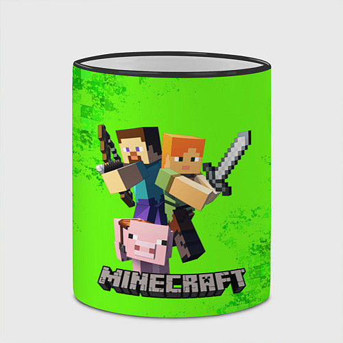 Кружка цветная MINECRAFT / 3D-Черный кант – фото 2