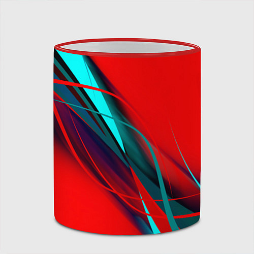 Кружка цветная GEOMETRY STRIPES / 3D-Красный кант – фото 2