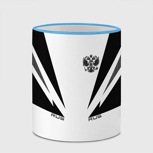 Кружка цветная Россия / 3D-Небесно-голубой кант – фото 2