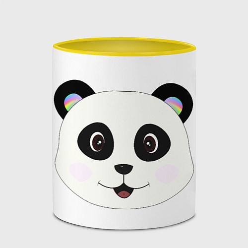 Кружка цветная Panda / 3D-Белый + желтый – фото 2