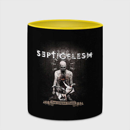 Кружка цветная Septicflesh / 3D-Белый + желтый – фото 2