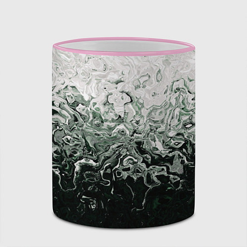 Кружка цветная Разводы жидкость абстракция / 3D-Розовый кант – фото 2