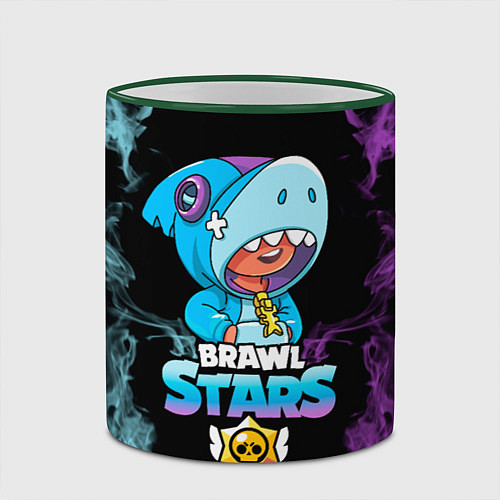 Кружка цветная Brawl Stars Leon Shark / 3D-Зеленый кант – фото 2